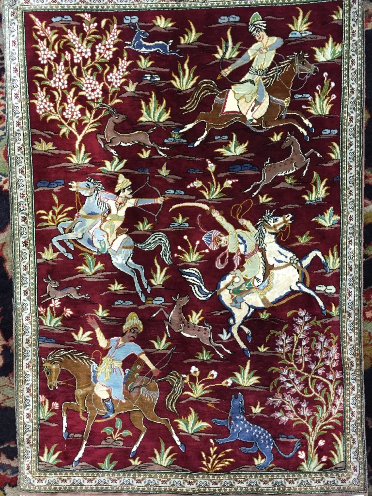 Silk Persian rug - Image 2