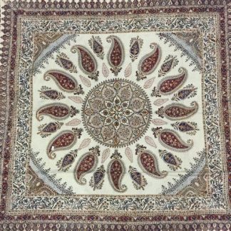 Isfahan hand printed cotton tablecloth 150 cm. X 150 cm.
