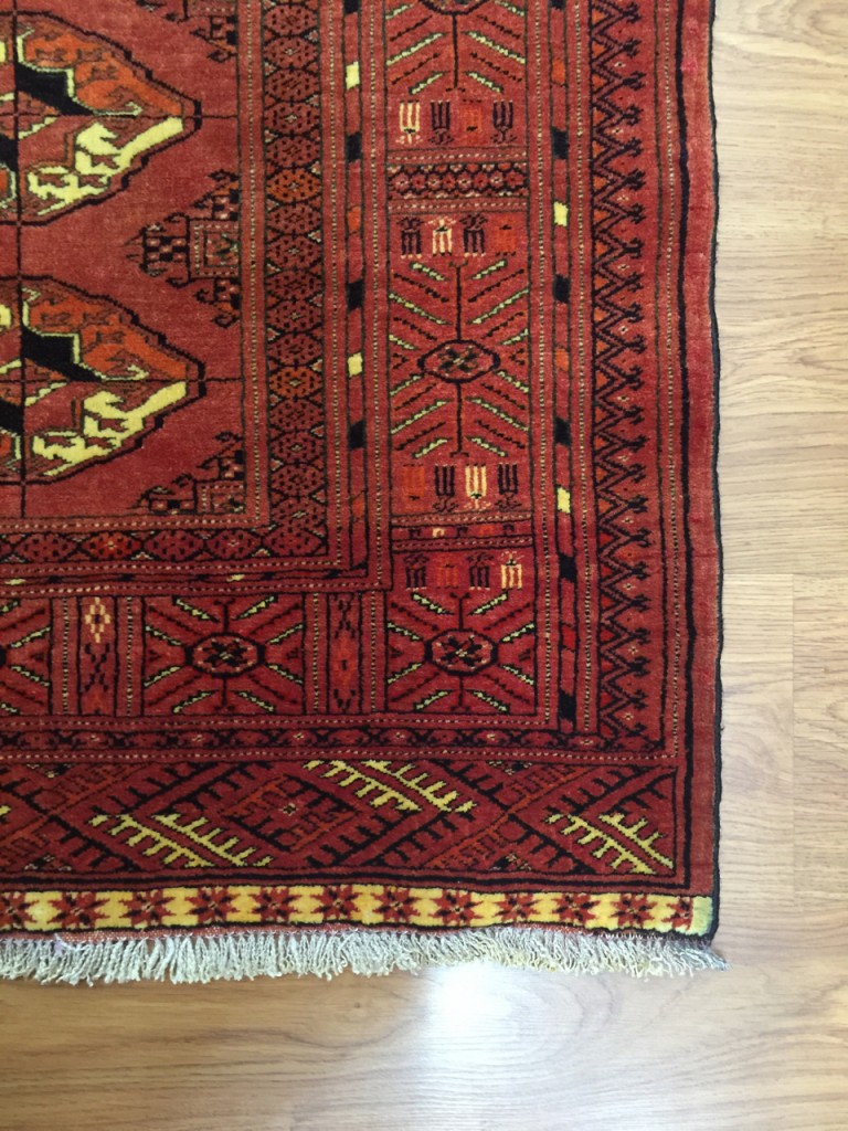 Persian silk & wool bokhara rug - Image 5