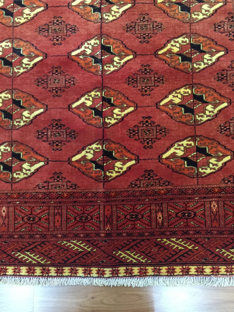 Persian silk & wool bokhara rug - Image 2