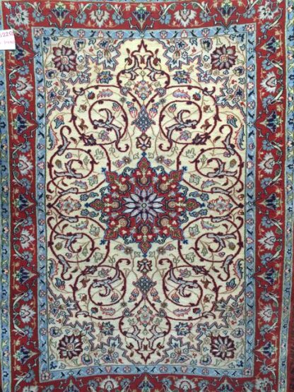 Persian Esfahan silk wool rug - Image 6