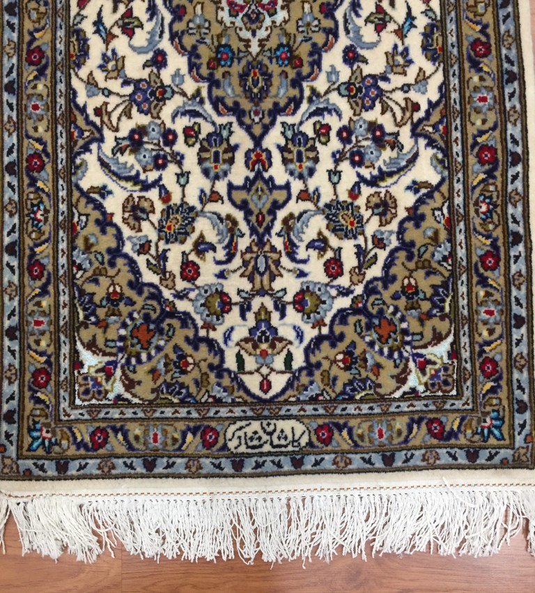 Persian Kashan 122 cm X 67 cm silk wool rug - Image 4