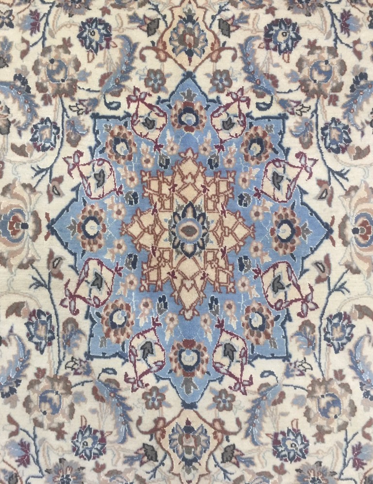 Persian Naieen silk and wool rug - Image 2