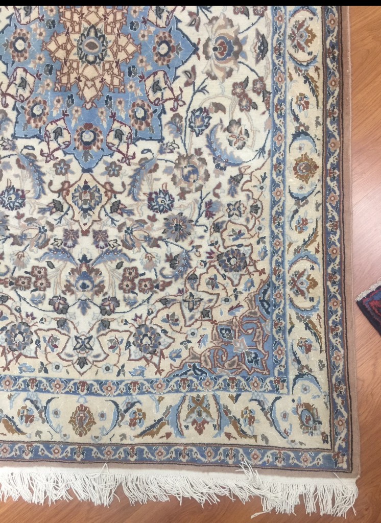 Persian Naieen silk and wool rug - Image 3