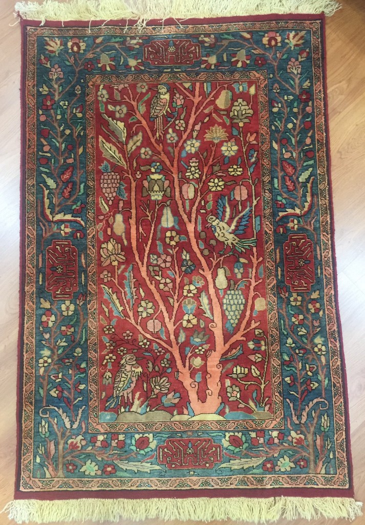 Persian tree of life silk and wool