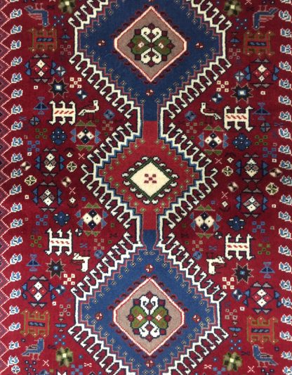 Yalameh wool tribal Shiraz rug size: 167 cm. X 105 cm. - Image 3