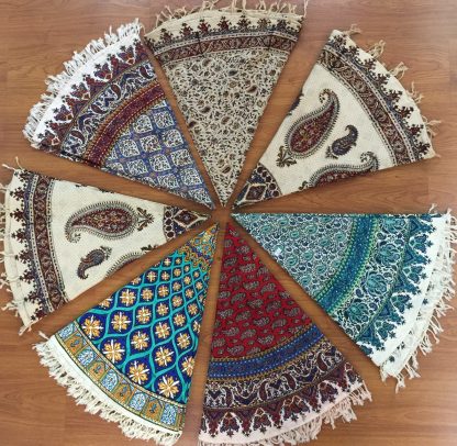 Persian Isfahan Placemat round hand block printed 44 cm. D. - Image 9