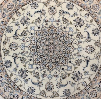 Naieen 1.5 m. D. silk & wool very fine  round rug - Image 3