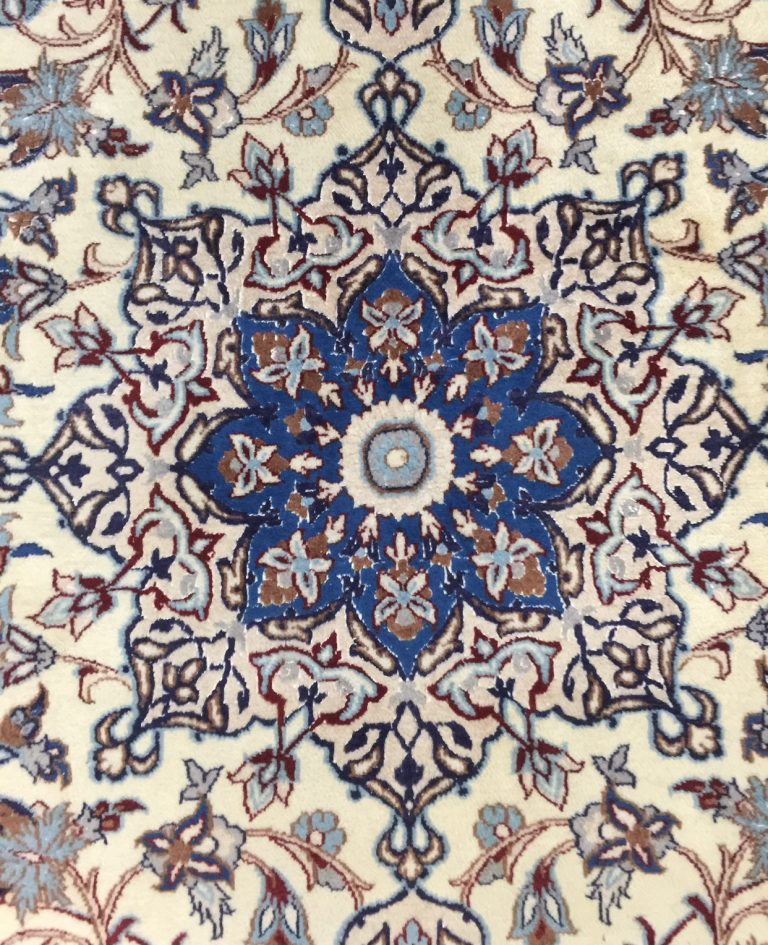 Persian Naieen silk and wool rug - Image 2