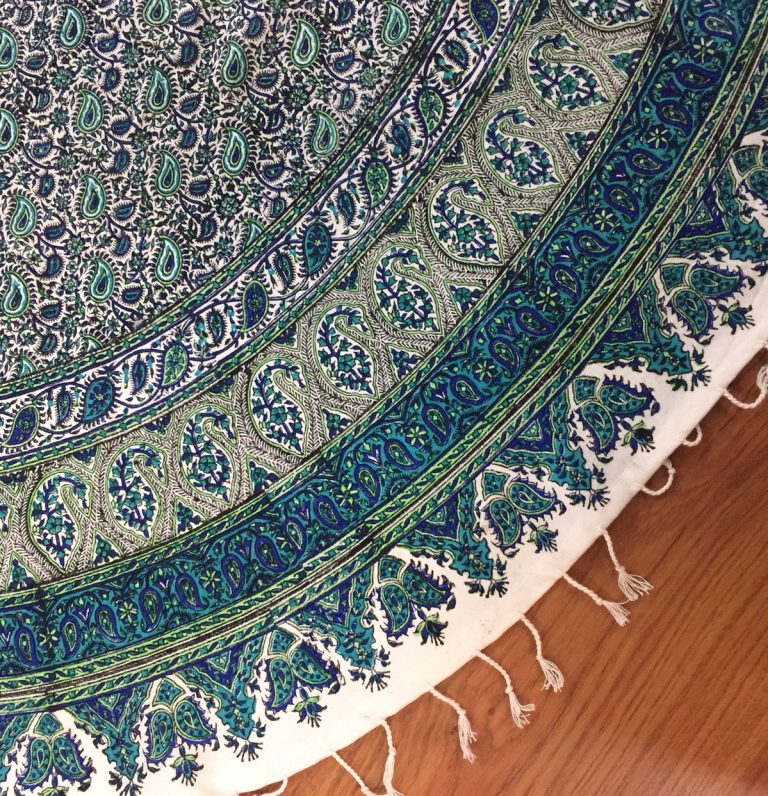 Persian Isfahan round hand block printed 1.5 m D tablecloth - Image 2