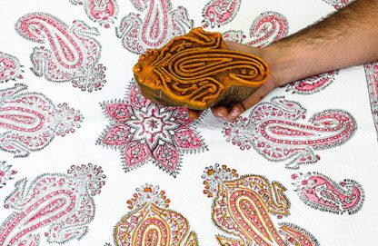 Persian Isfahan Placemat round hand block printed 44 cm. D. - Image 6