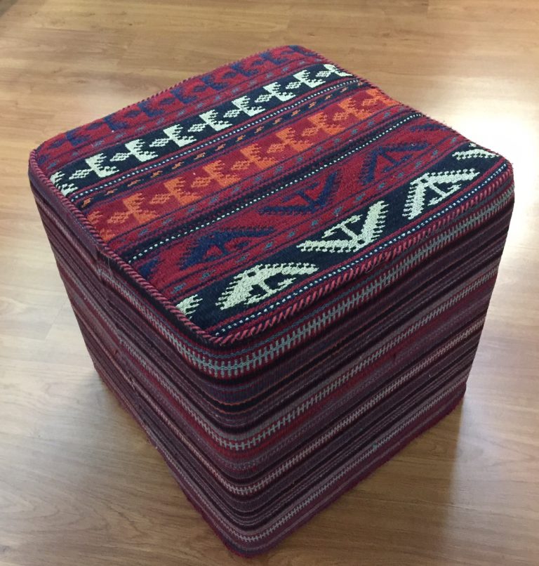 hand woven kilim wool ottoman