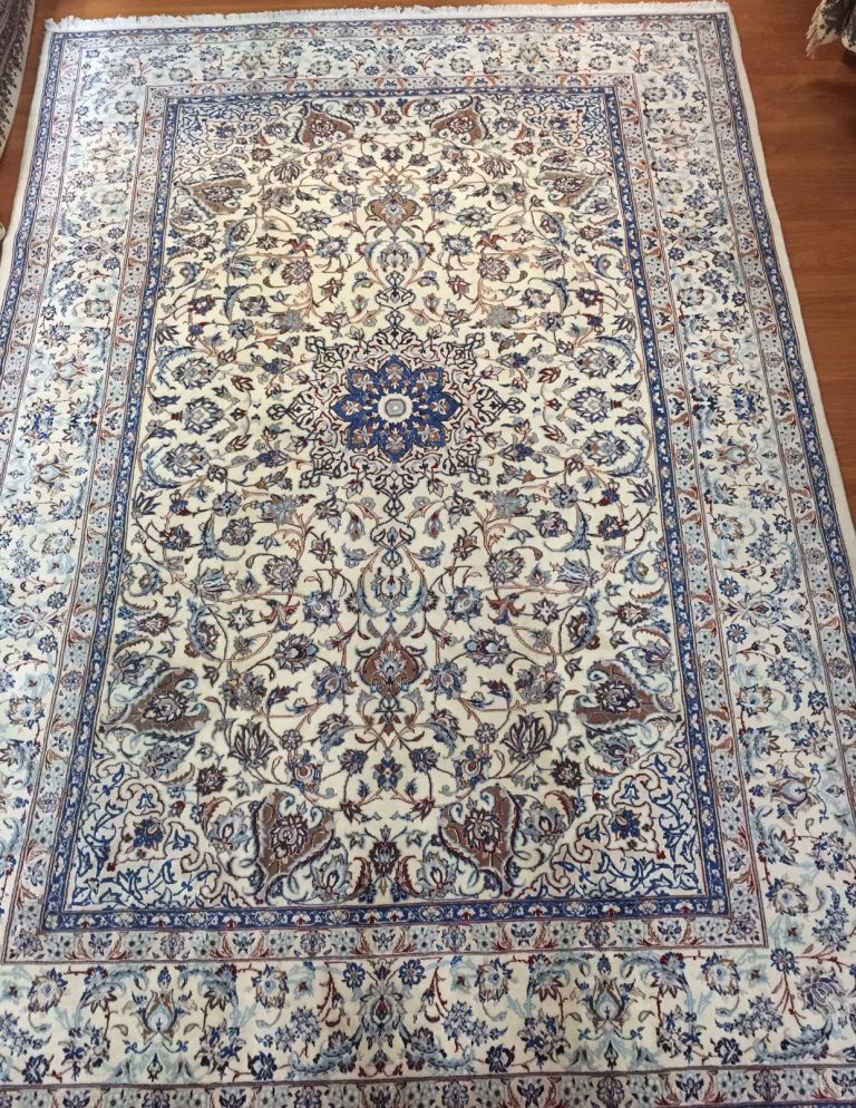 Persian Naieen silk and wool rug