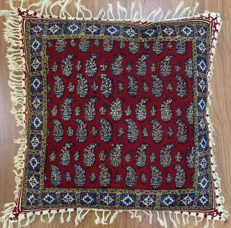 Persian Isfahan 50 cm. X50 hand printed red cushion cover