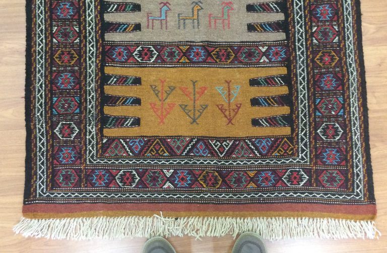 Kordi Qouchan 176 cm. X 104 cm.  wool embroidered Kilim - Image 7