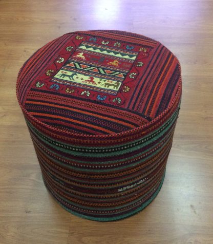 round kilim ottoman