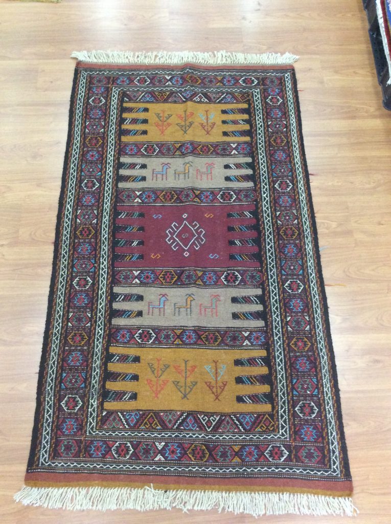 Kordi Qouchan 176 cm. X 104 cm.  wool embroidered Kilim