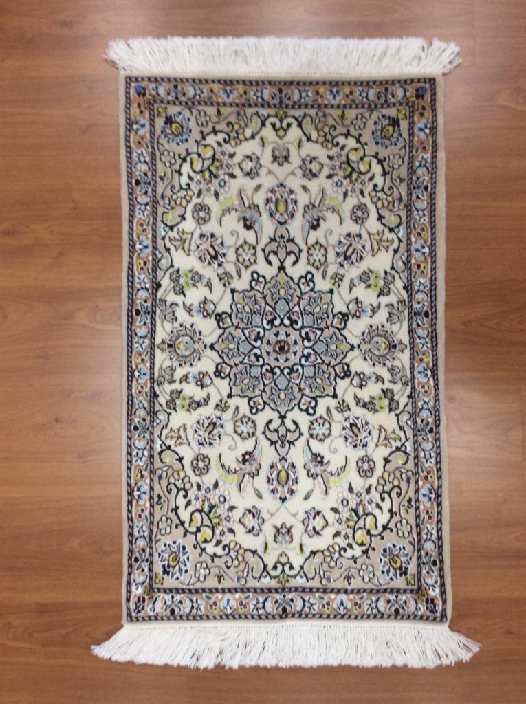 Persian Naieen wool and silk rug