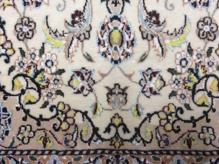 Persian Naieen wool and silk rug - Image 6