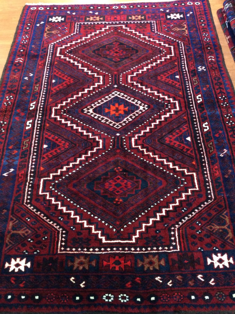 2.64 m. X 1.83 m. Persian Tribal Qashqai Lori wool rug