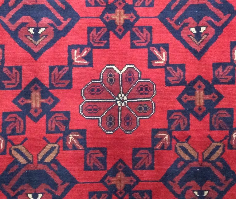 Tribal 1.95  m. X 1.5. m. fine wool red carpet - Image 8