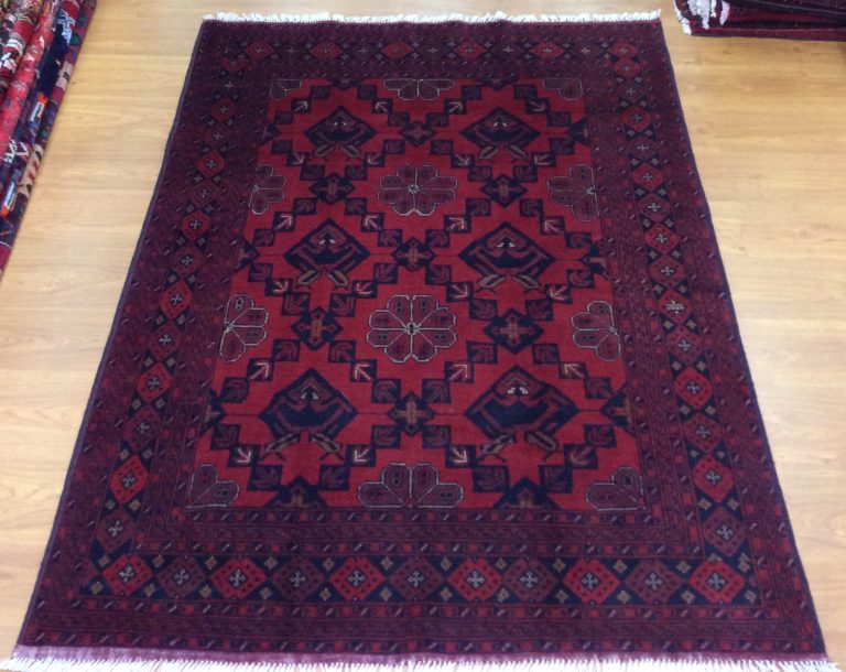 Tribal 1.95  m. X 1.5. m. fine wool red carpet