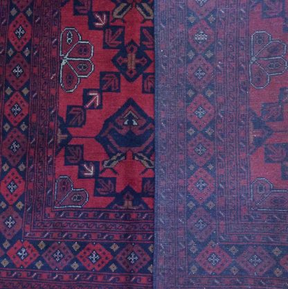 Tribal 1.95  m. X 1.5. m. fine wool red carpet - Image 3