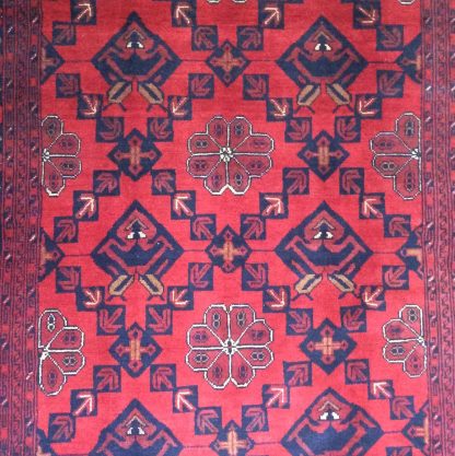 Tribal 1.95  m. X 1.5. m. fine wool red carpet - Image 9