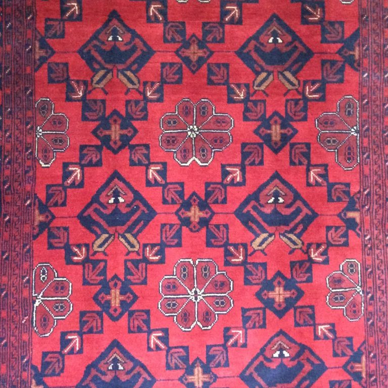 Tribal 1.95  m. X 1.5. m. fine wool red carpet - Image 9