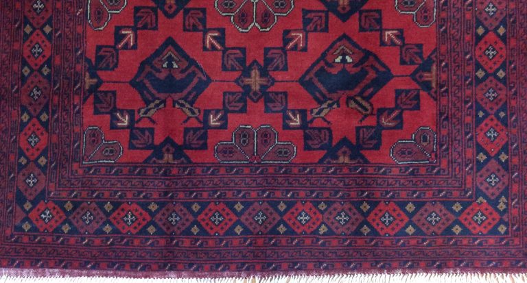 Tribal 1.95  m. X 1.5. m. fine wool red carpet - Image 5