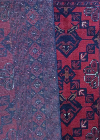 Tribal 1.95  m. X 1.5. m. fine wool red carpet - Image 7