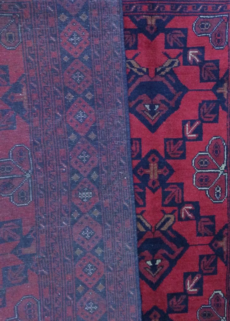Tribal 1.95  m. X 1.5. m. fine wool red carpet - Image 7