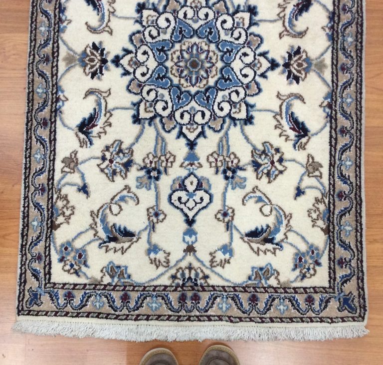 Naieen 3.88m. X 77cm. Silk & wool very fine runner - Image 3