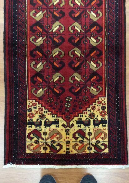 Persian hand-knotted tribal Baloochi 230 cm. X 65 cm. tribal wool runner - Image 8