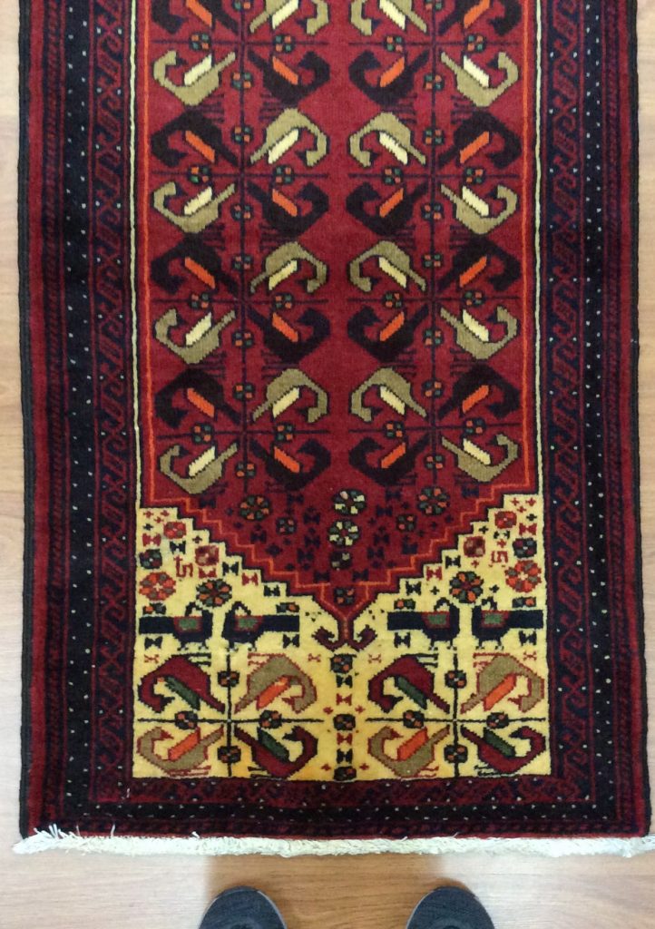 Persian hand-knotted tribal Baloochi 230 cm. X 65 cm. tribal wool runner - Image 8