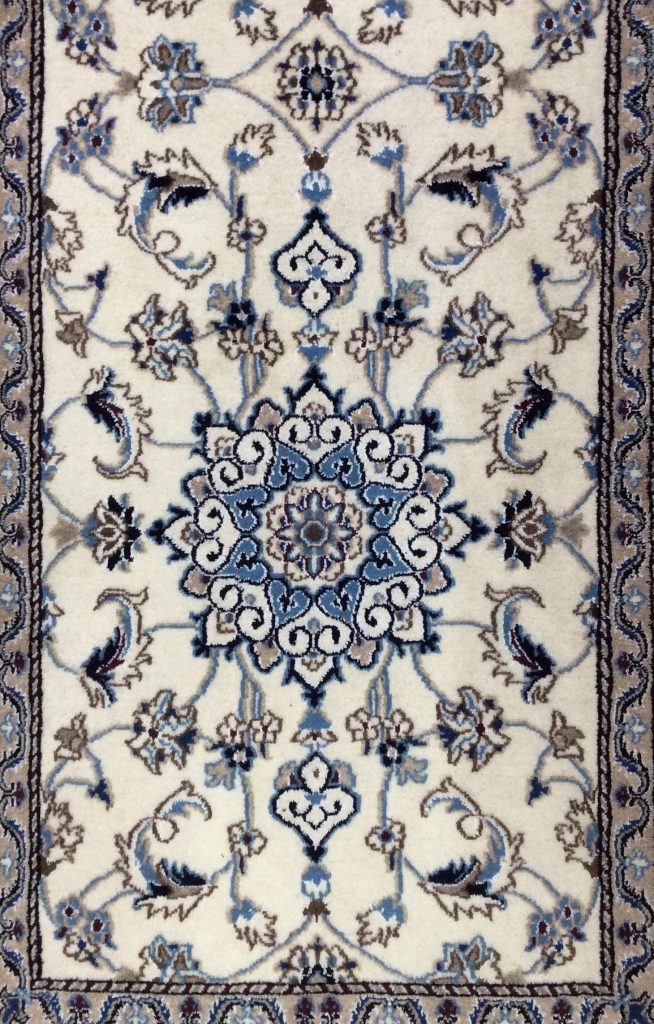 Naieen 3.88m. X 77cm. Silk & wool very fine runner - Image 2