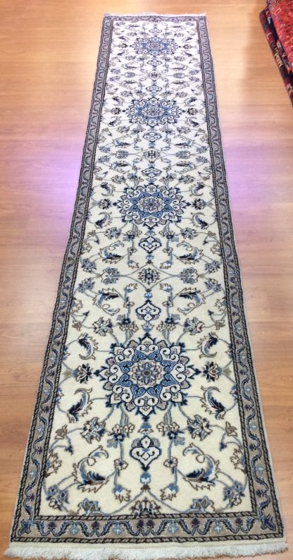 Naieen 3.88m. X 77cm. Silk & wool very fine runner - Image 13