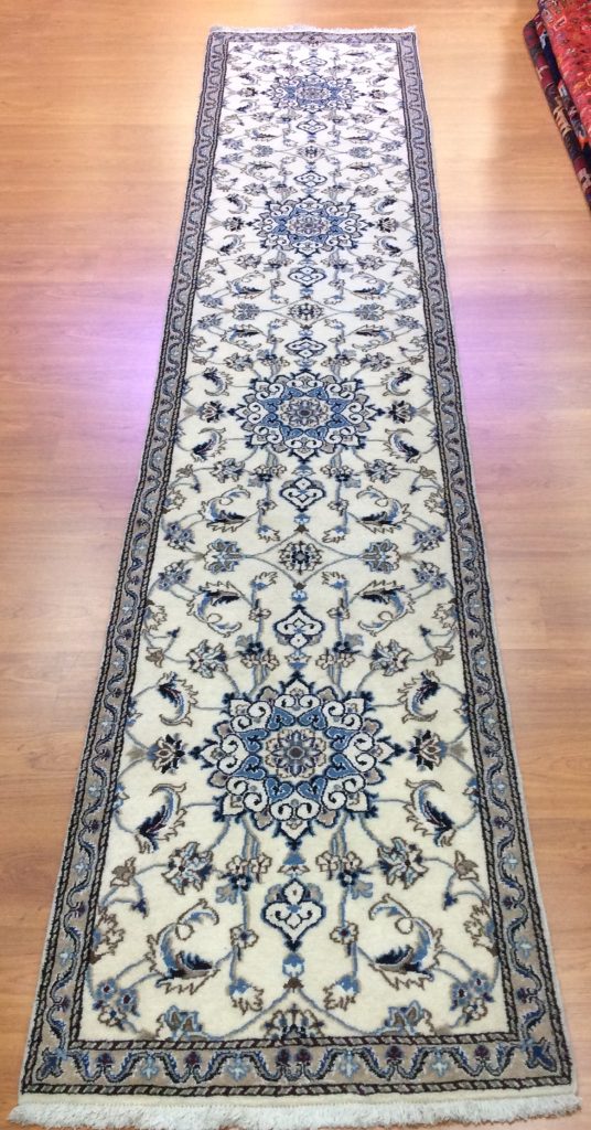 Naieen 3.88m. X 77cm. Silk & wool very fine runner - Image 13