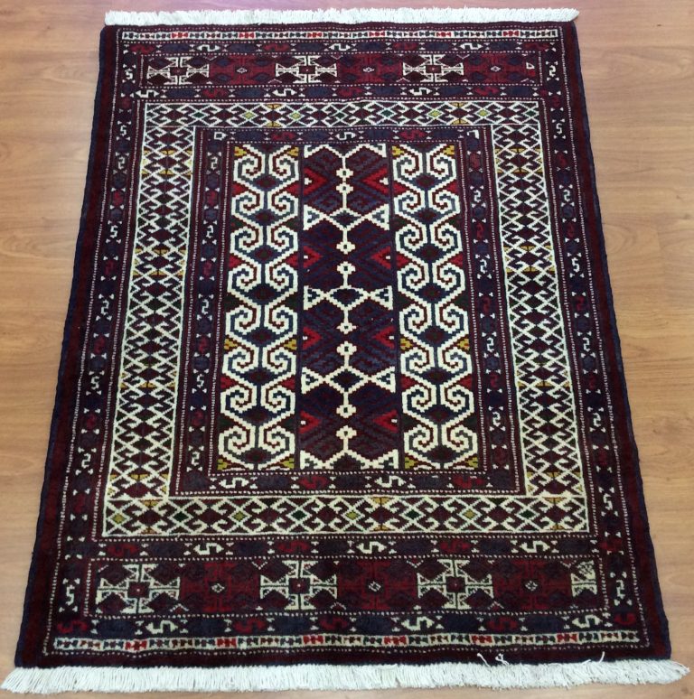 Baloochi 124 cm X 95 cm. tribal small wool rug