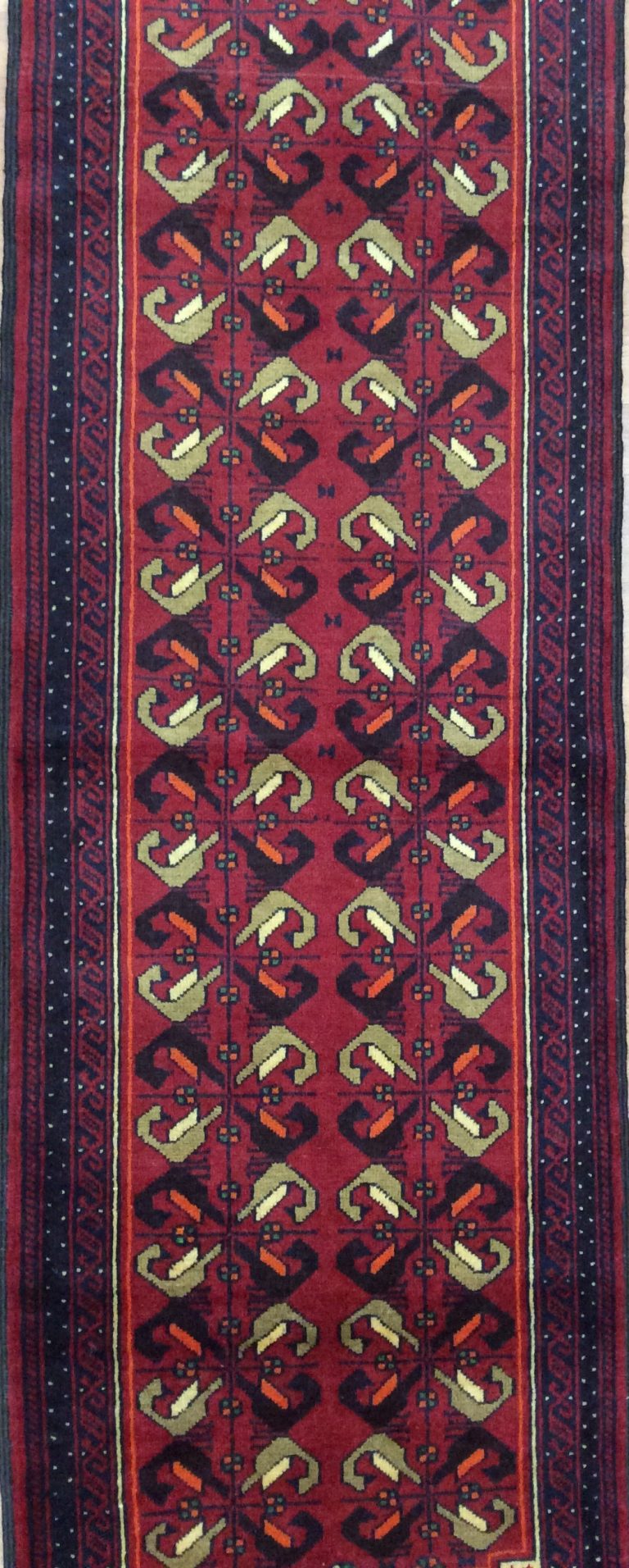 Persian hand-knotted tribal Baloochi 230 cm. X 65 cm. tribal wool runner - Image 2