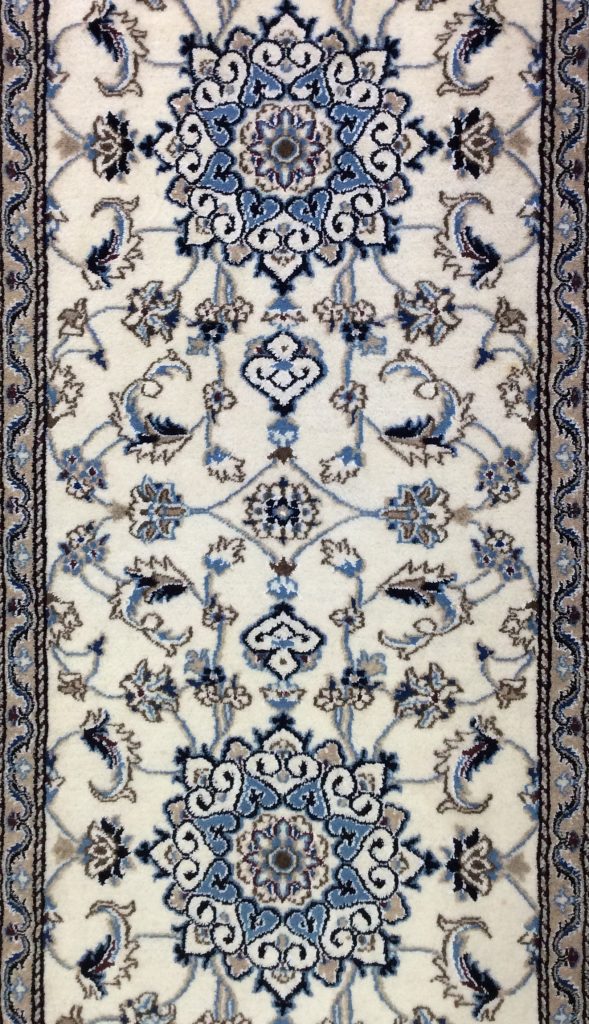 Naieen 3.88m. X 77cm. Silk & wool very fine runner - Image 12