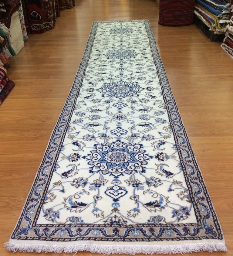 Naieen 3.88m. X 77cm. Silk & wool very fine runner