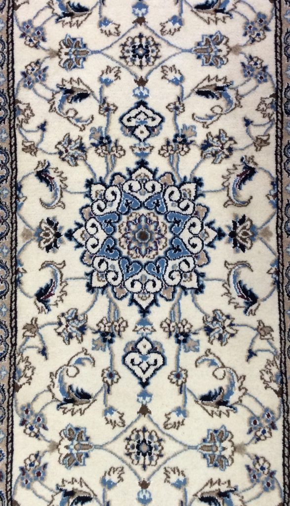 Naieen 3.88m. X 77cm. Silk & wool very fine runner - Image 16