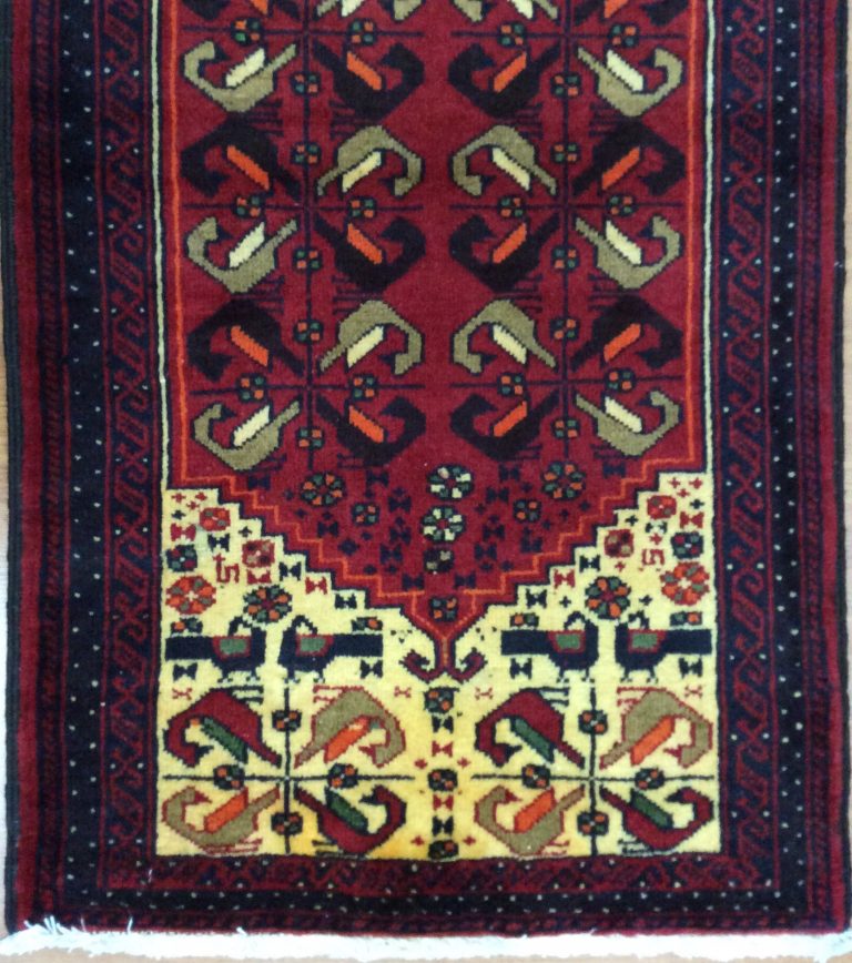 Persian hand-knotted tribal Baloochi 230 cm. X 65 cm. tribal wool runner - Image 7