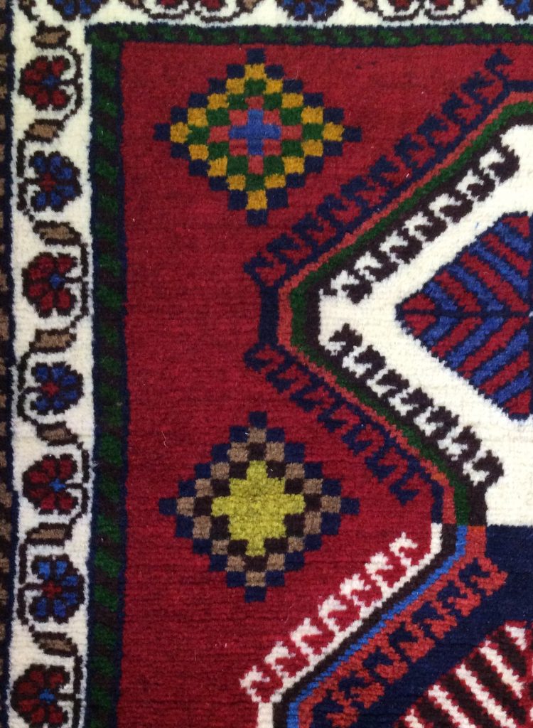 Yalameh 87 cm. X 62 cm. Shiraz small wool rug - Image 5