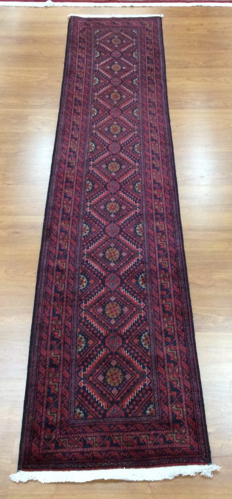 Premium quality Persian mBaloochi 275 cm. X 60cm. fine wool runner