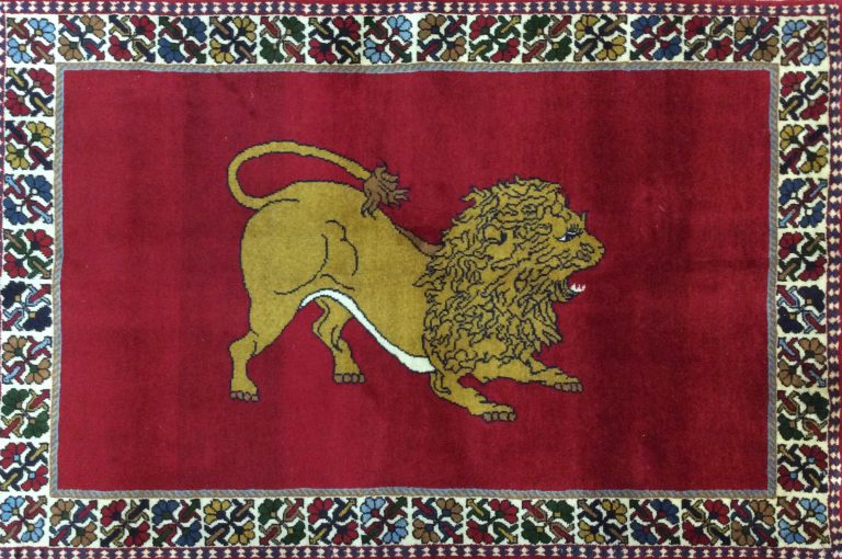 Yalameh Shiraz fine wool royal 👑 lion 🦁 rug - Image 3