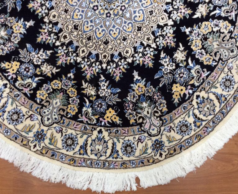 Naieen 1.5 m. D. silk & wool very fine round rug - Image 10