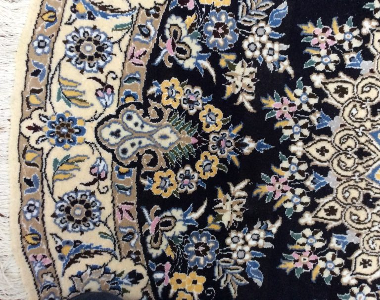 Naieen 1.5 m. D. silk & wool very fine round rug - Image 11