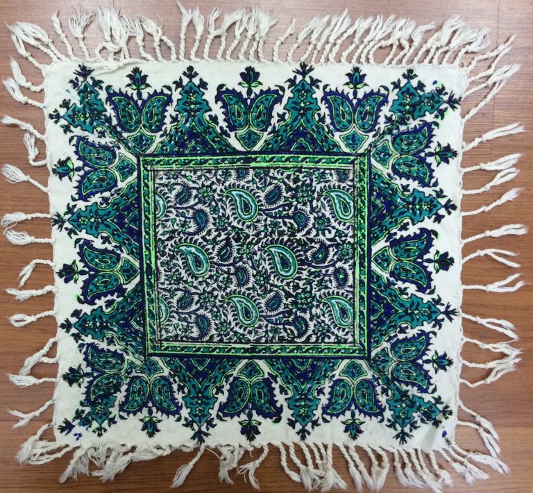 Persian Isfahan hand printed placemat 30 cm. X 30 cm.